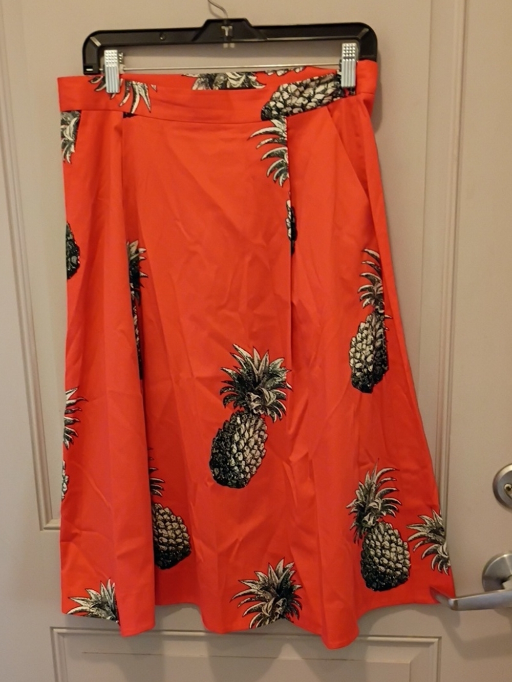Ann Taylor Coral Pineapple A-Line Skirt Size 8